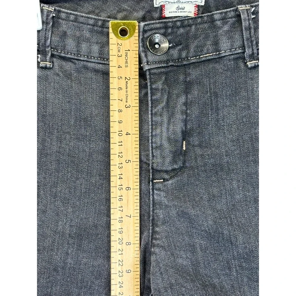 Tommy Hilfiger Spirit Jeans Women 10 Grey Mid Rise Skinny Leg Embroidered Pocket